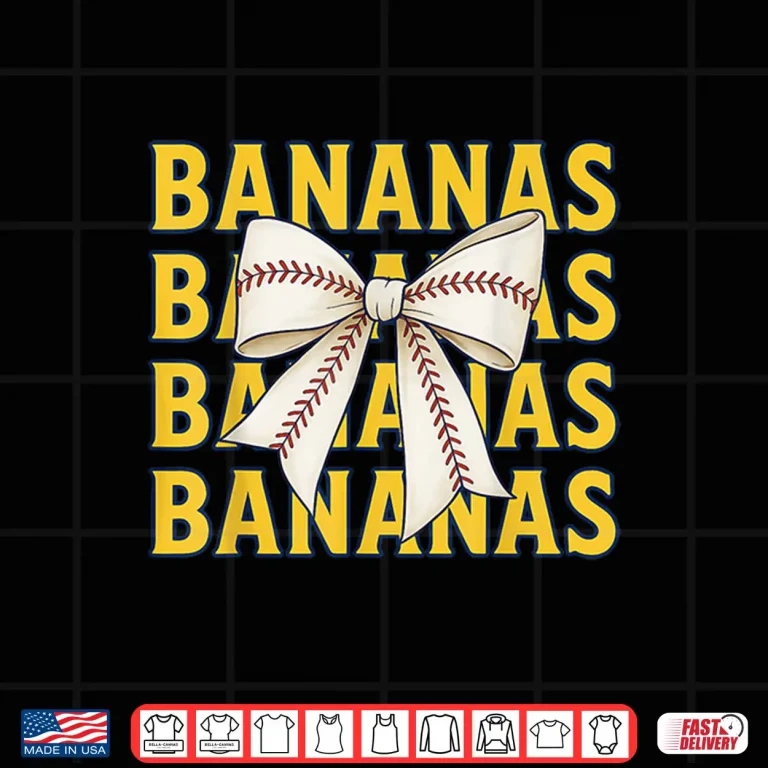 Design Retro Bananas Last Name Gifts Coquette Bow Shirt 1