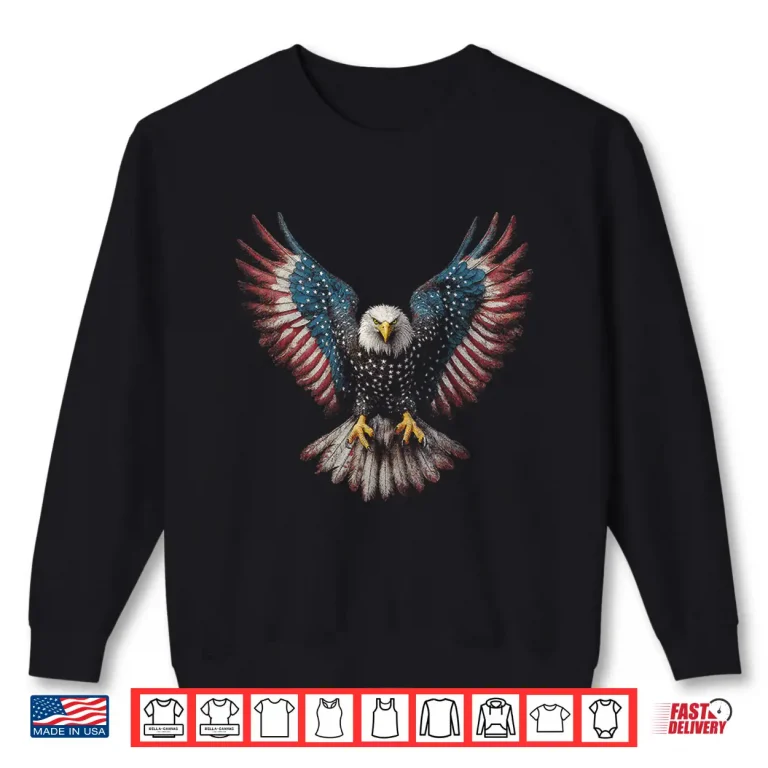 Sweatshirt American Flag Bald Eagle 4th of July USA Patriotic Shirt