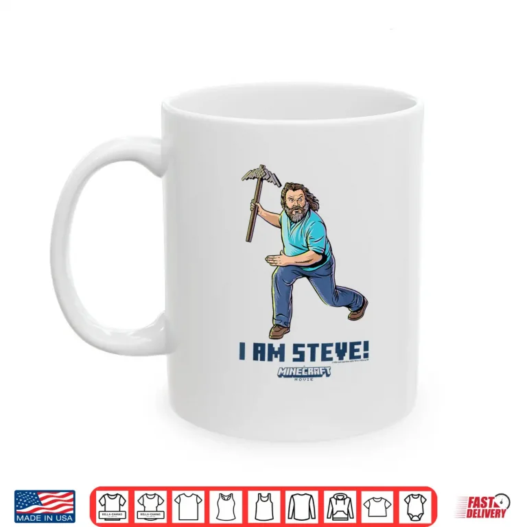 Mug A Minecraft Movie I Am Steve Wielding Stone Pickaxe Shirt