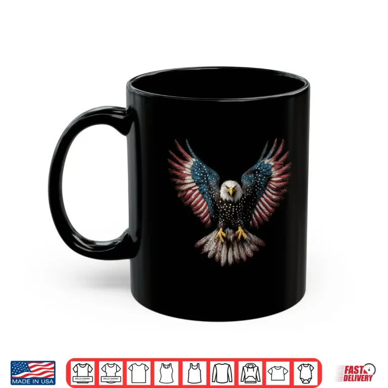 Mug American Flag Bald Eagle 4th of July USA Patriotic Shirt