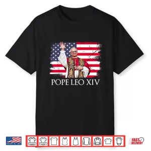 New Pope Leo Xiv Robert American Flag Shirt