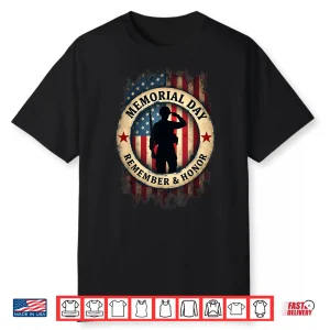 Remember & Honor Partiotic Veterans Memorial Day Shirt