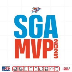 Design OKC Thunder SGA MVP 2025 Shai Gilgeous Alexander Shirt