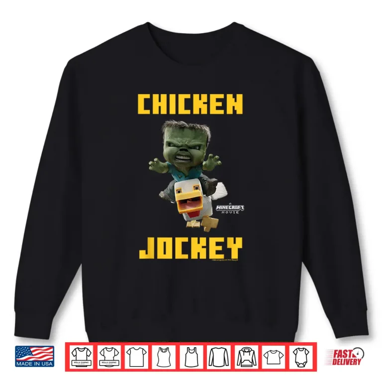 Sweatshirt A Minecraft Movie Chicken Jockey Baby Zombie Logo Shirt 1