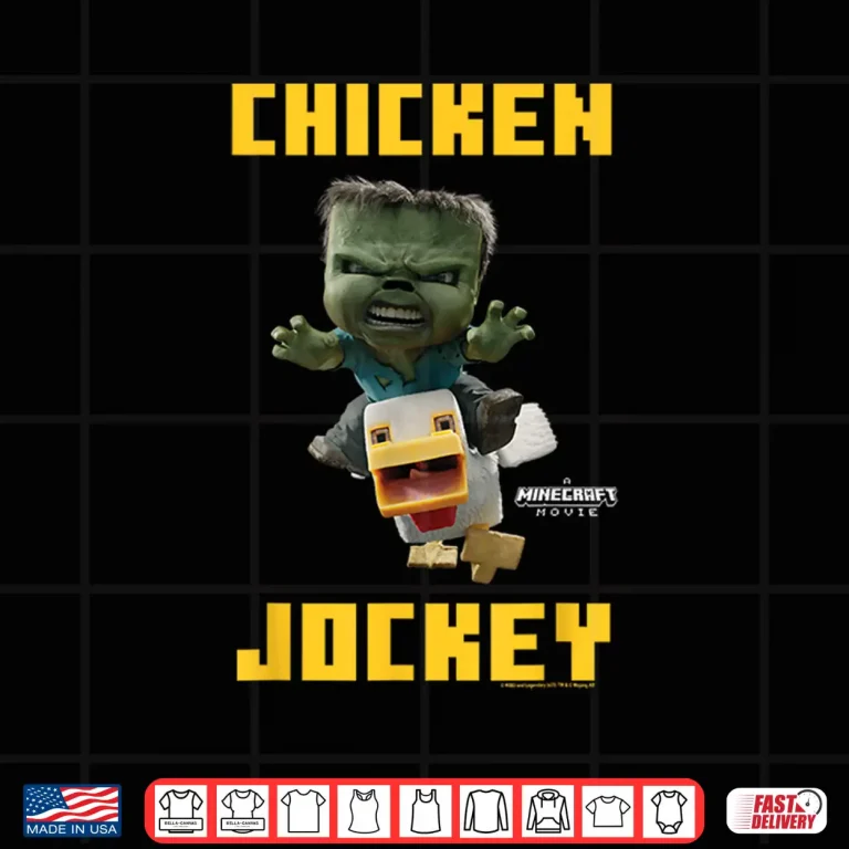 Design A Minecraft Movie Chicken Jockey Baby Zombie Logo Shirt 1