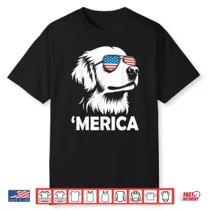 Golden Retriever 4Th Of July Merica Shirt
