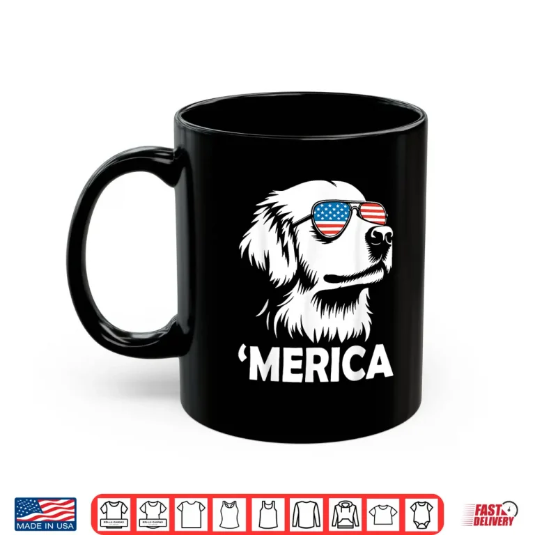 Mug Golden Retriever 4th Of July Merica Shirt