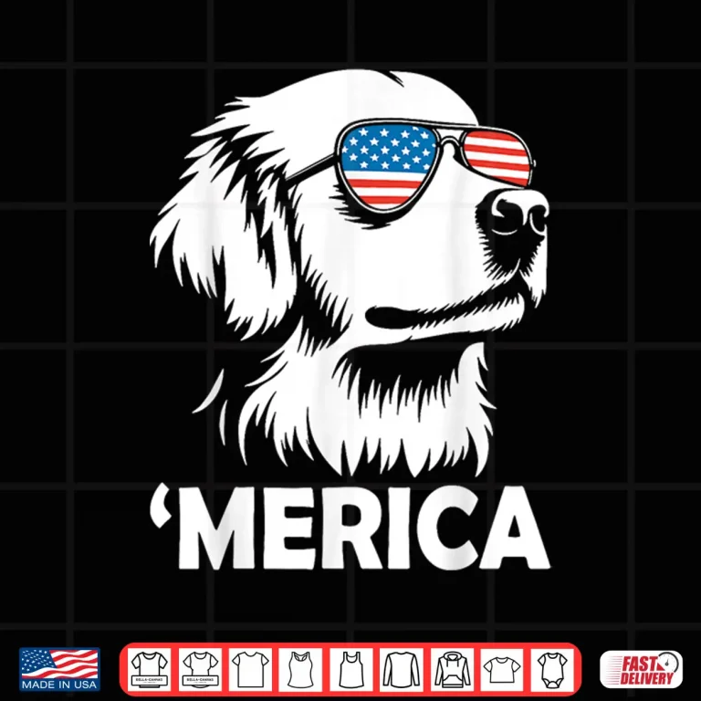 Design Golden Retriever 4th Of July Merica Shirt