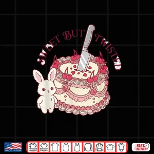 Design Sweet But Twisted Bunny Cake Easter Dark Humor Kawaii Shirt 1