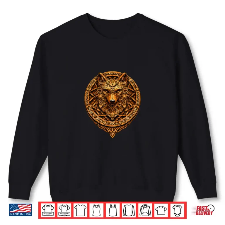 Sweatshirt Nordic Wolf Emblem Celtic Knot Viking Shirt 3