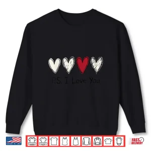 Sweatshirt Ps I Love You Day Purple Valentines Day Heart Shirt 3