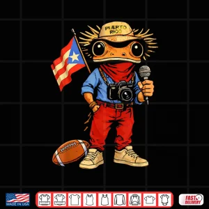 Design Puerto Rico Coqui Frog Street Music Football Boricua Shirt 2