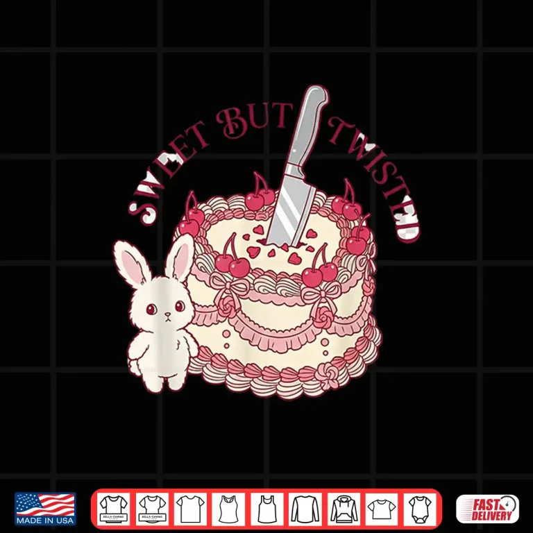 Design Sweet But Twisted Bunny Cake Easter Dark Humor Kawaii Shirt 3