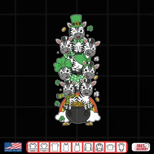 Design Funny Zebra Clover St Patricks Day Womens Mens Kids Shirt 1