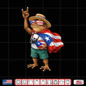 Design Funny Puerto Rico Coqui Frog Funny Football Shirt 1