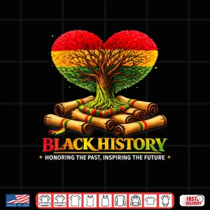 Design Honoring Past Inspiring Future Black History Month Fist Tree Shirt