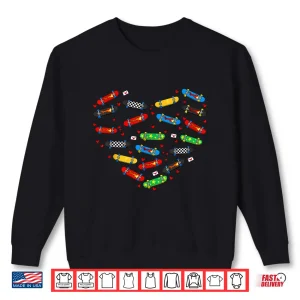 Sweatshirt Cute Heart Skateboard Happy ValentineS Day Kids Boys Gifts Shirt