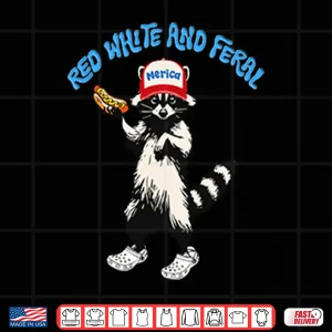 Design Red White And Feral Merica Shirt