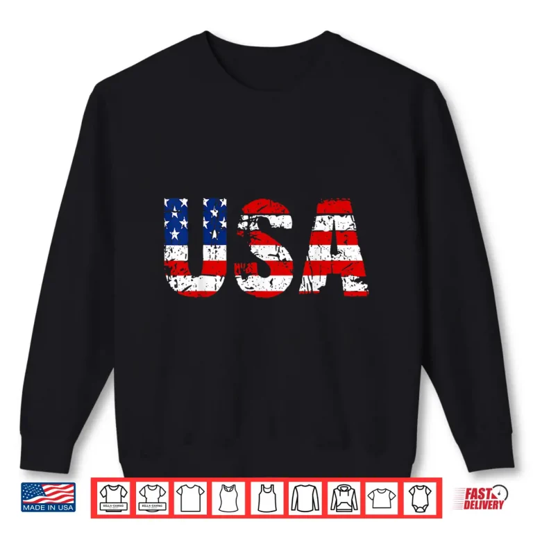 Sweatshirt USA Flag American Flag US National Patriotic USA 4th of July Shirt