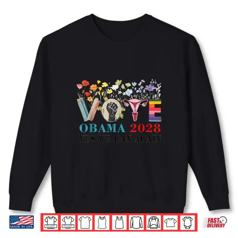 Sweatshirt Floral Vote Obama 2028 Lets Fix This President 2028 Shirt 1