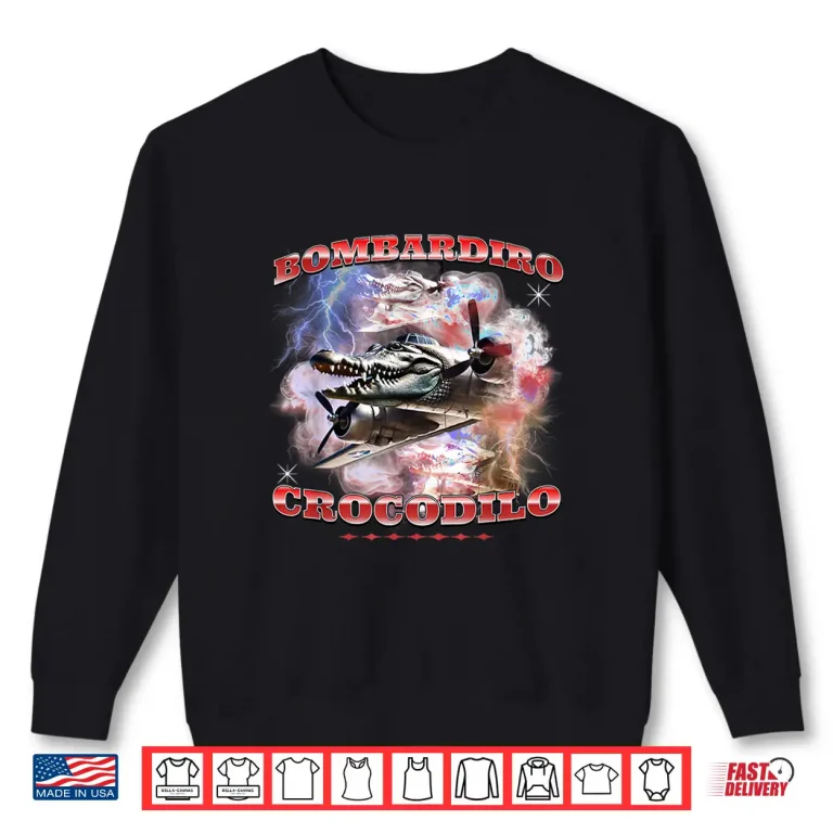 Sweatshirt Bombardiro Crocodilo Italian Brainrot Meme Crocodile Shirt