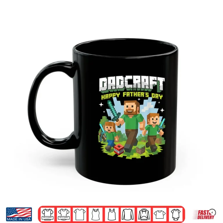 Mug Dad Dadcraft Funny Gamer for Happy Fathers Day Gaming Pixel Shirt