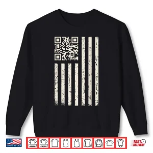 Sweatshirt Funny QR Scan Code Dancing US Flag Funny Shirt