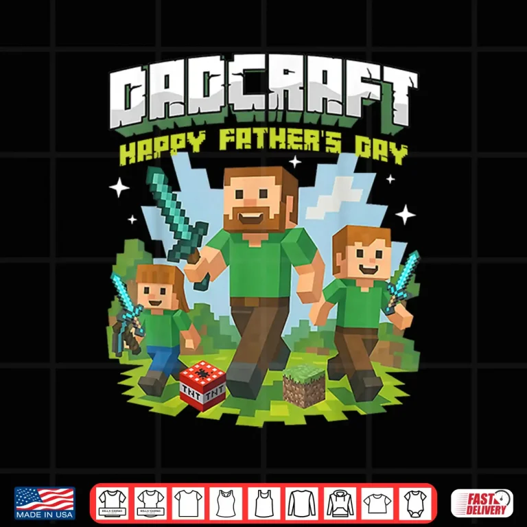 Design Dad Dadcraft Funny Gamer for Happy Fathers Day Gaming Pixel Shirt