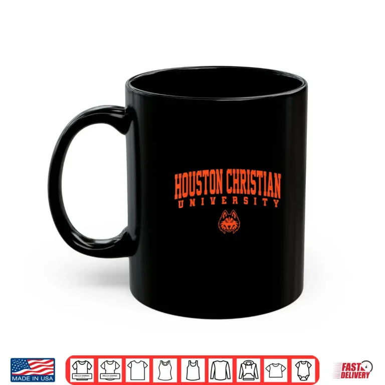 Mug Houston Christian University Huskies One Color Arch Logo Shirt