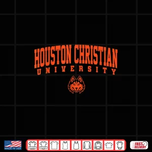 Design Houston Christian University Huskies One Color Arch Logo Shirt
