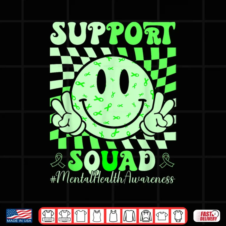 Design Mental Health Matters Awareness Support Squad Green Ribbon Shirt