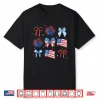 Black-T-Shirt-Girls Usa Flag Fireworks Bows Patriotic 4Th Of July Coquette Shirt