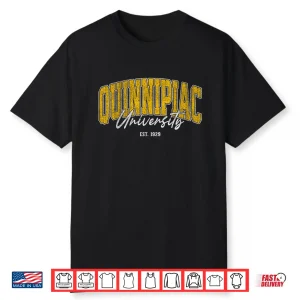 Black-T-Shirt-Quinnipiac Retro University Design For Men Women Shirt