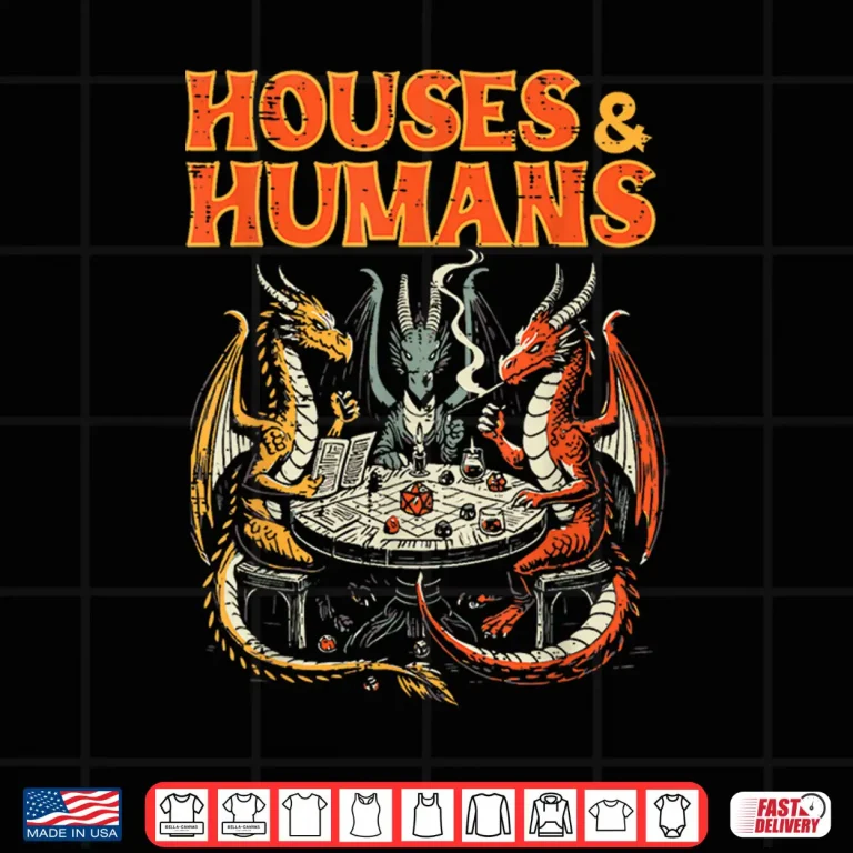 Design Gaming Houses Humans Funny Rpg Parody Gamer Shirt 2