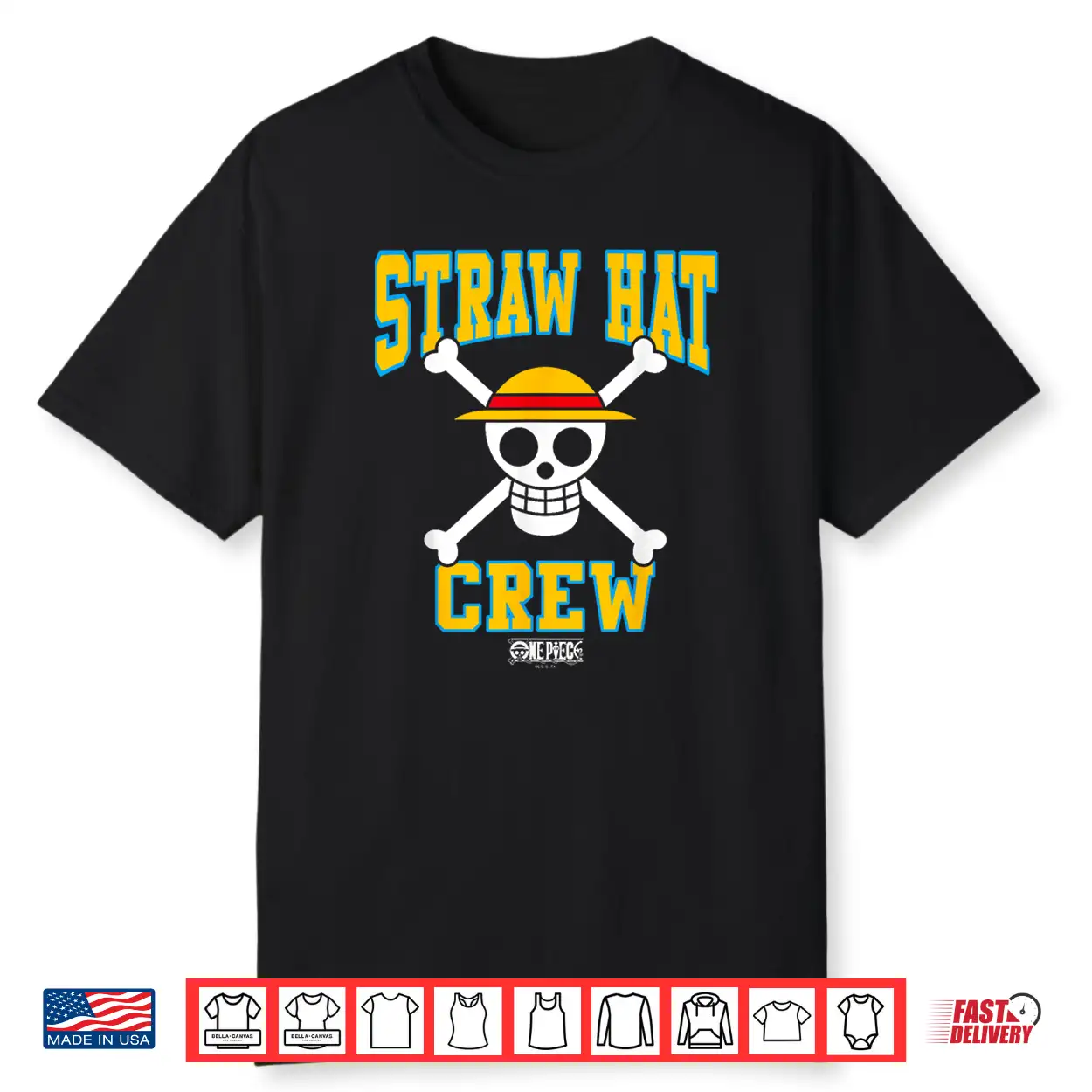 One Piece Anime Straw Hat Crew Athletic Type Jolly Rogers Shirt One Piece Anime Straw Hat Crew Athletic Type Jolly Rogers Shirt