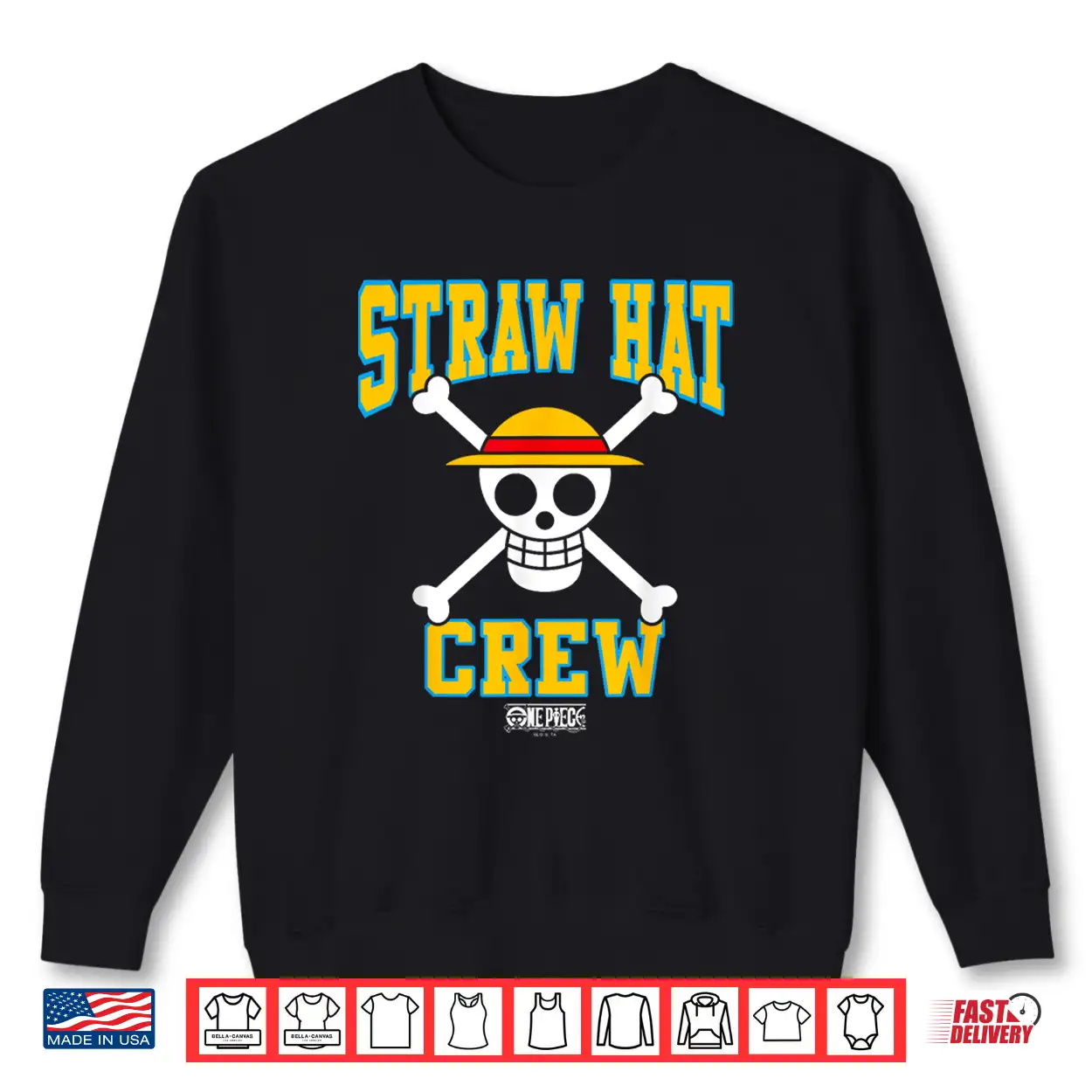One Piece Anime Straw Hat Crew Athletic Type Jolly Rogers Shirt One Piece Anime Straw Hat Crew Athletic Type Jolly Rogers Shirt