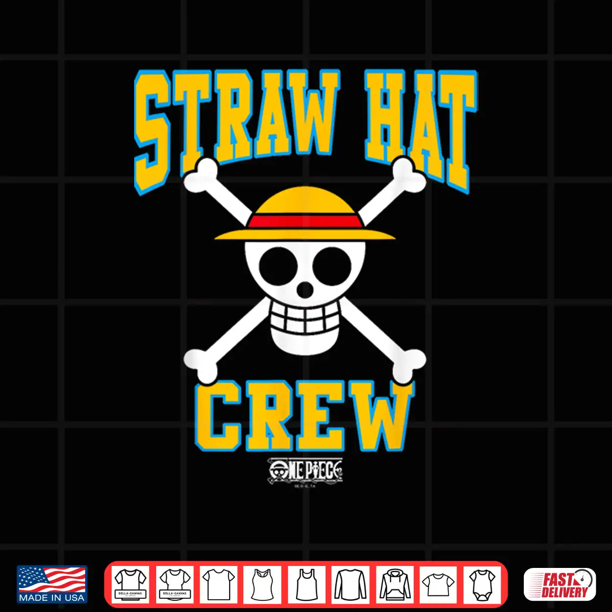 One Piece Anime Straw Hat Crew Athletic Type Jolly Rogers Shirt One Piece Anime Straw Hat Crew Athletic Type Jolly Rogers Shirt