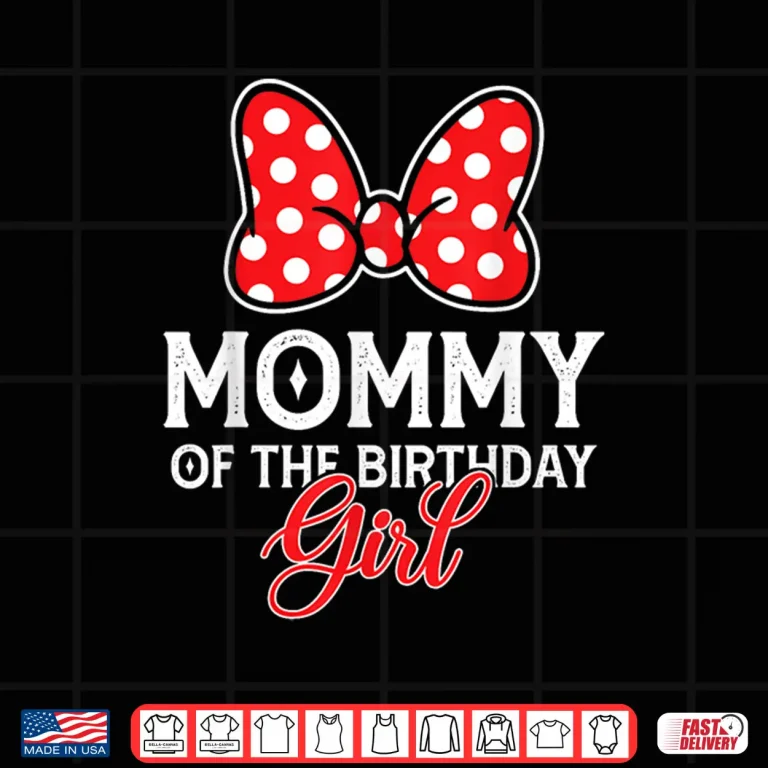 Design Mommy Of The Birthday Girl Cute Pink Family Matching Party Shirt