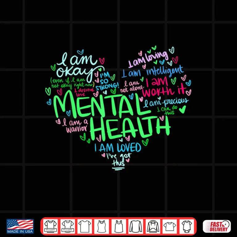 Design Heart I Wear Green For Mental Health Awareness Month Ribbon Shirt