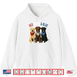 Labrador Retriever Red White And Blue Shirt