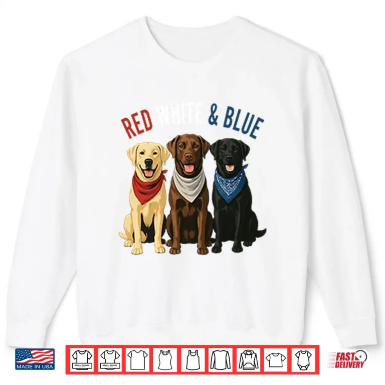 Sweatshirt Labrador Retriever Red White And Blue Shirt
