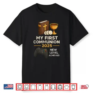My 1St First Communion 2025 Video Game Catholic Shirt