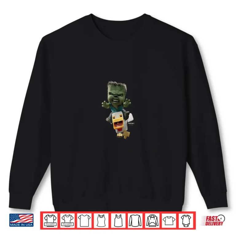 Sweatshirt A Minecraft Movie Chicken Jockey Baby Zombie Attack Shirt