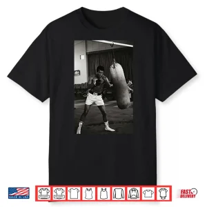 Muhammad Ali 60S Training Boxing Punches On Punching Bag Shirt