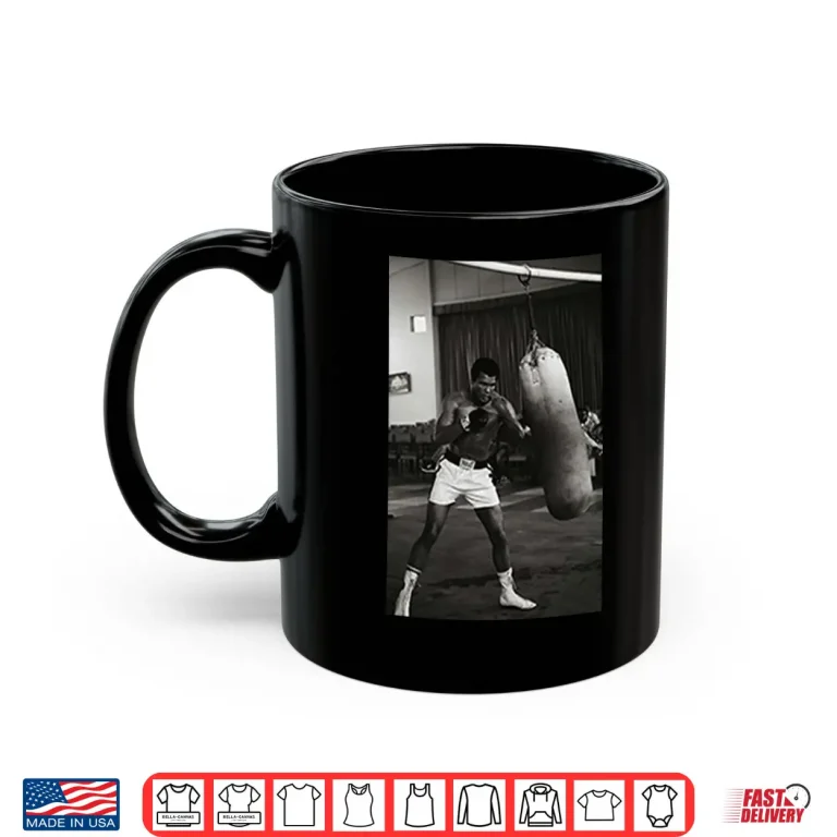 Mug Muhammad Ali 60s Training Boxing Punches On Punching Bag Shirt