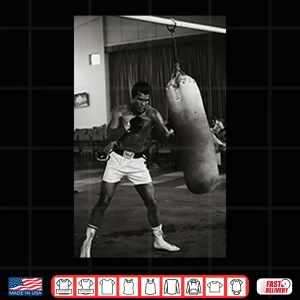 Design Muhammad Ali 60s Training Boxing Punches On Punching Bag Shirt
