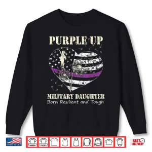 Sweatshirt Purple Up Military Child Daughter Dandelion for Girls Shirt