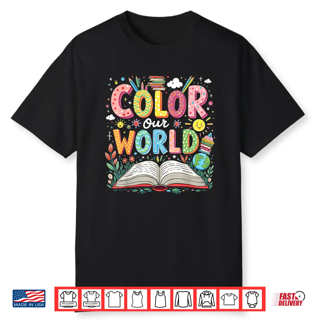 Color Our World Book Reading Program 2025 Summer Shirt Color Our World Book Reading Program 2025 Summer Shirt