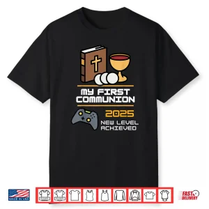 My 1St First Communion 2025 Boys Girls Controller Video Game Shirt