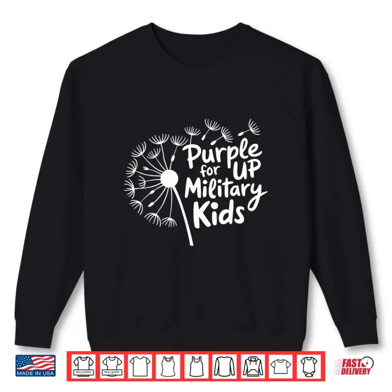 Sweatshirt Purple Up for Military Kids Shirt